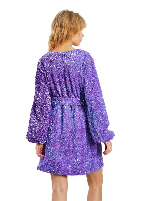 Mini abito glamour con lustrini iridescenti in vita GLAMOROUS | Abiti | KA6890PURPLE SEQUIN